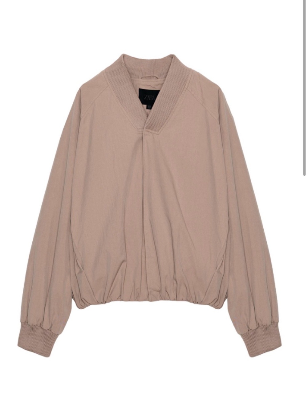 NWT Zara Women’s Balloon Bomber Jacket Coat Dusty Pink Mauve Large L - NEW